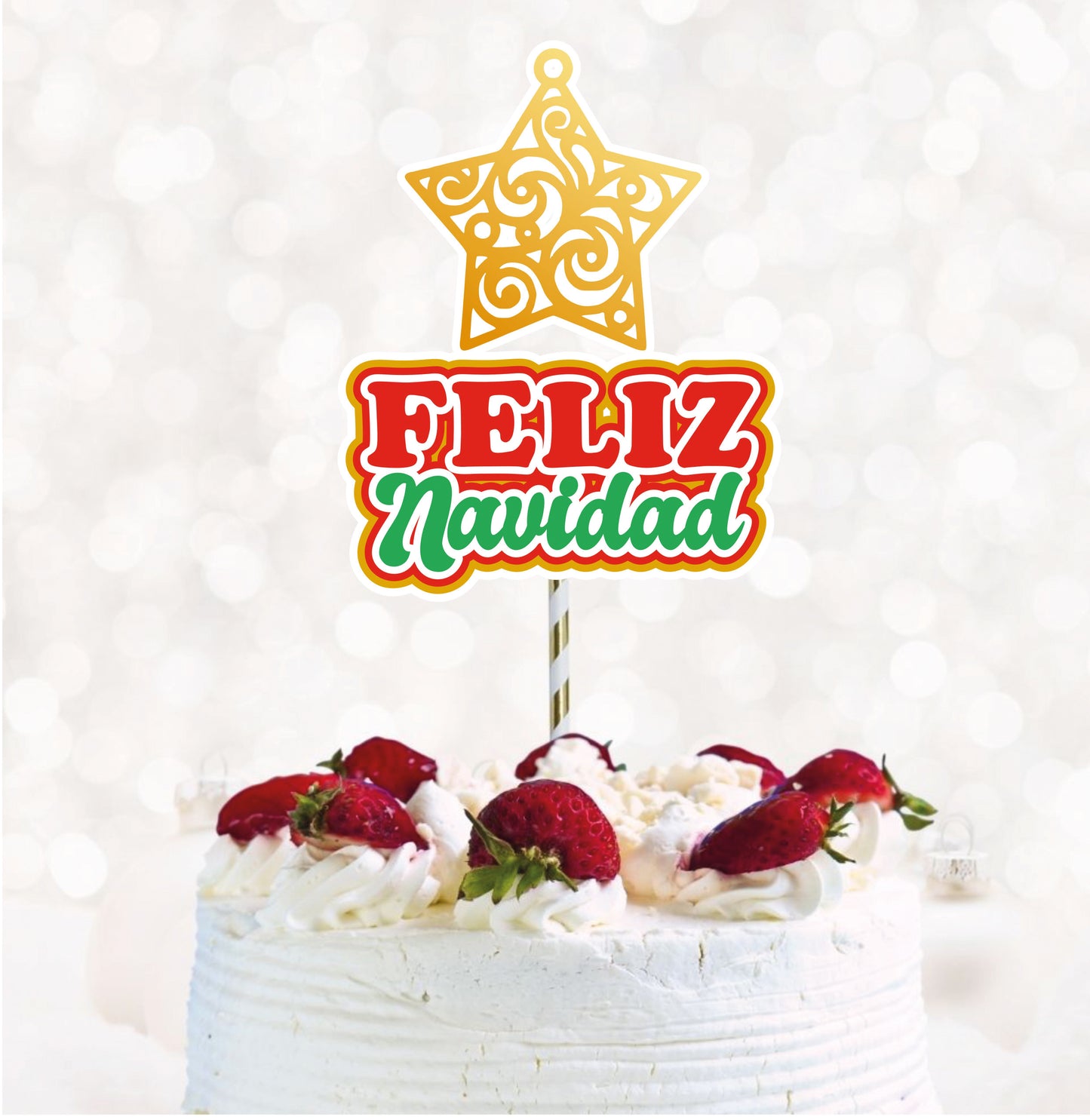 Feliz Navidad Estrella 1 | Archivo de Corte | Cake topper | Arte Digital