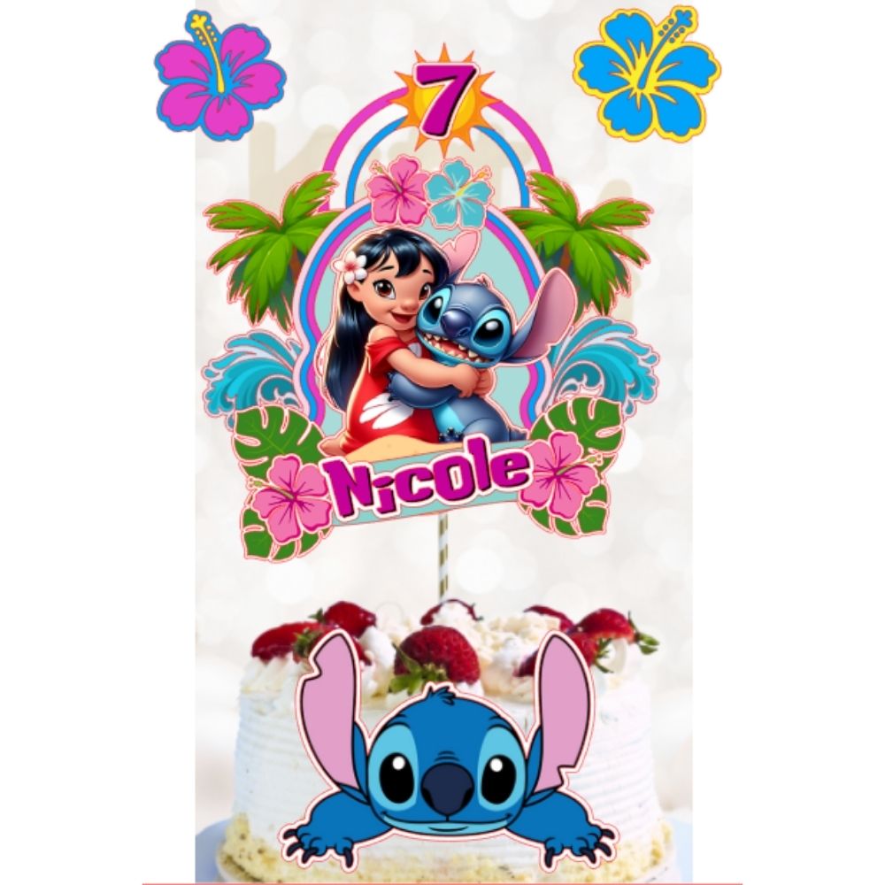 Lilo & Stich| Archivo de Corte + Impresion | Cake topper Set | Listo para Cortar | Arte Digital