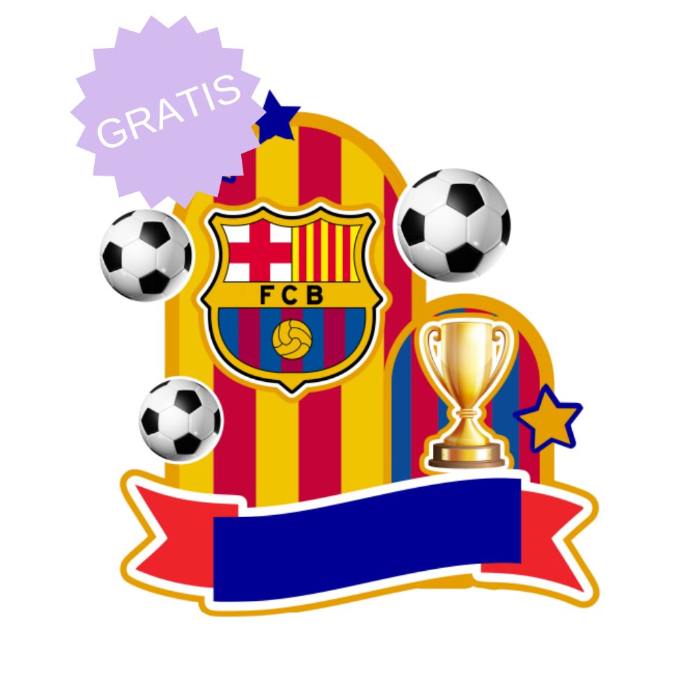 GRATIS | Barcelona FC| Cake Topper | Archivo de Corte | Arte Digital