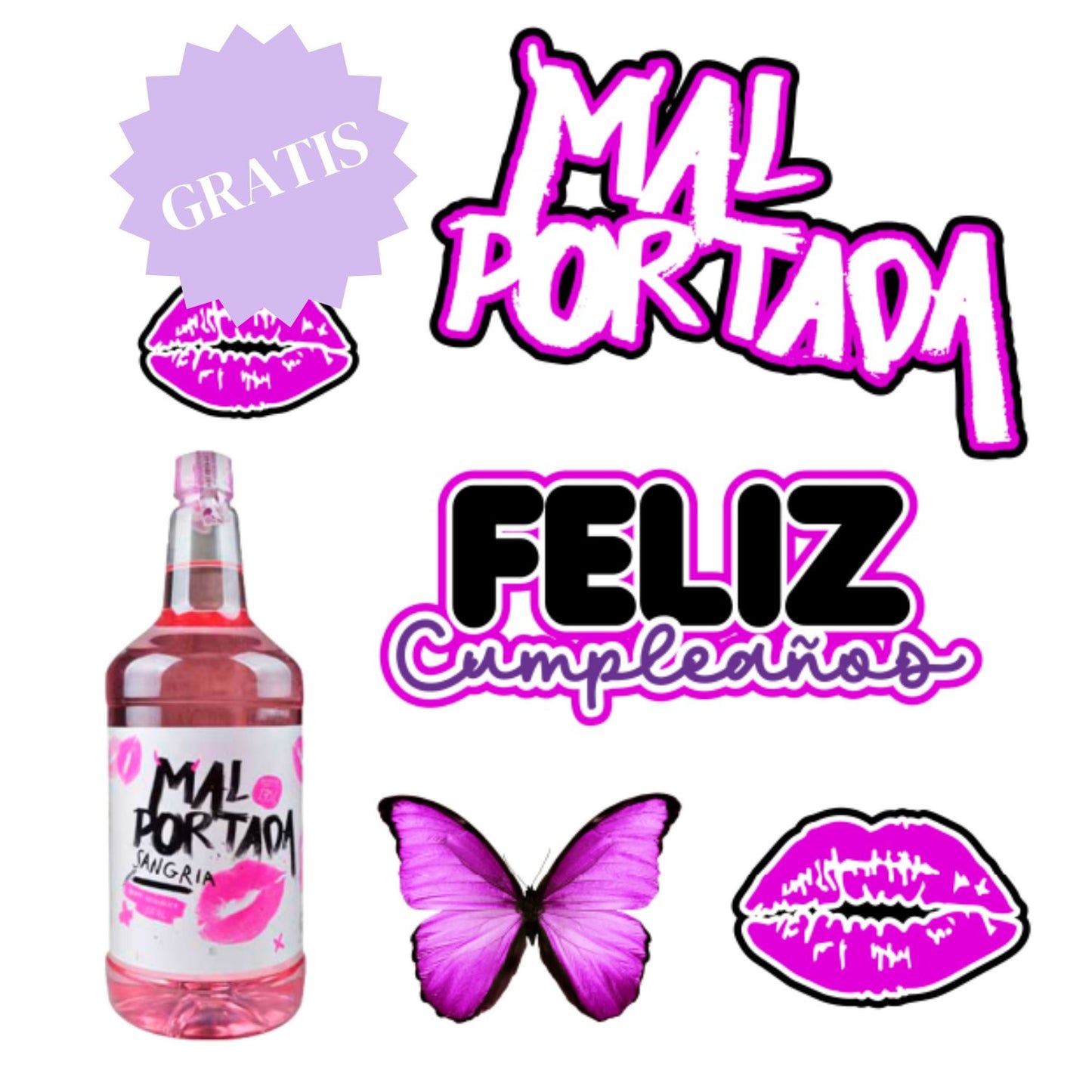 GRATIS | Mal Portada | Cake Topper | Archivo Imprimir y Cortar | Arte Digital