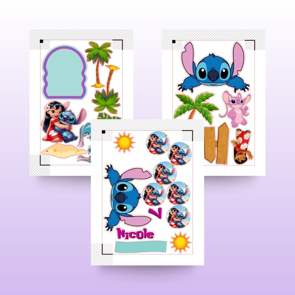 Lilo & Stich| Archivo de Corte + Impresion | Cake topper Set | Listo para Cortar | Arte Digital