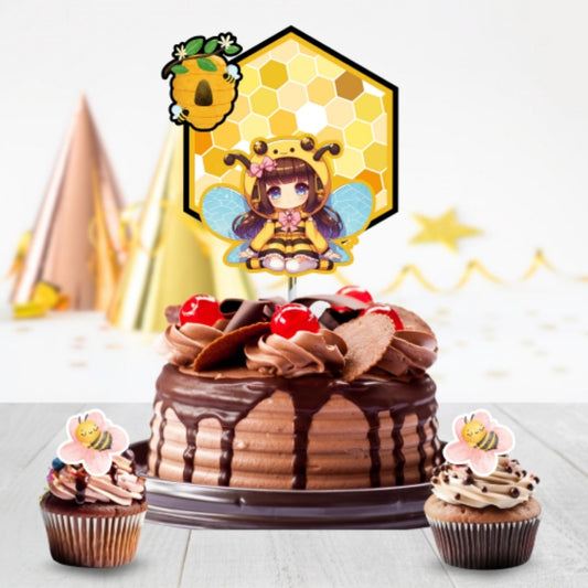 Abejas| Archivo de Corte + Impresion | Cake topper Set | Listo para Cortar | Arte Digital