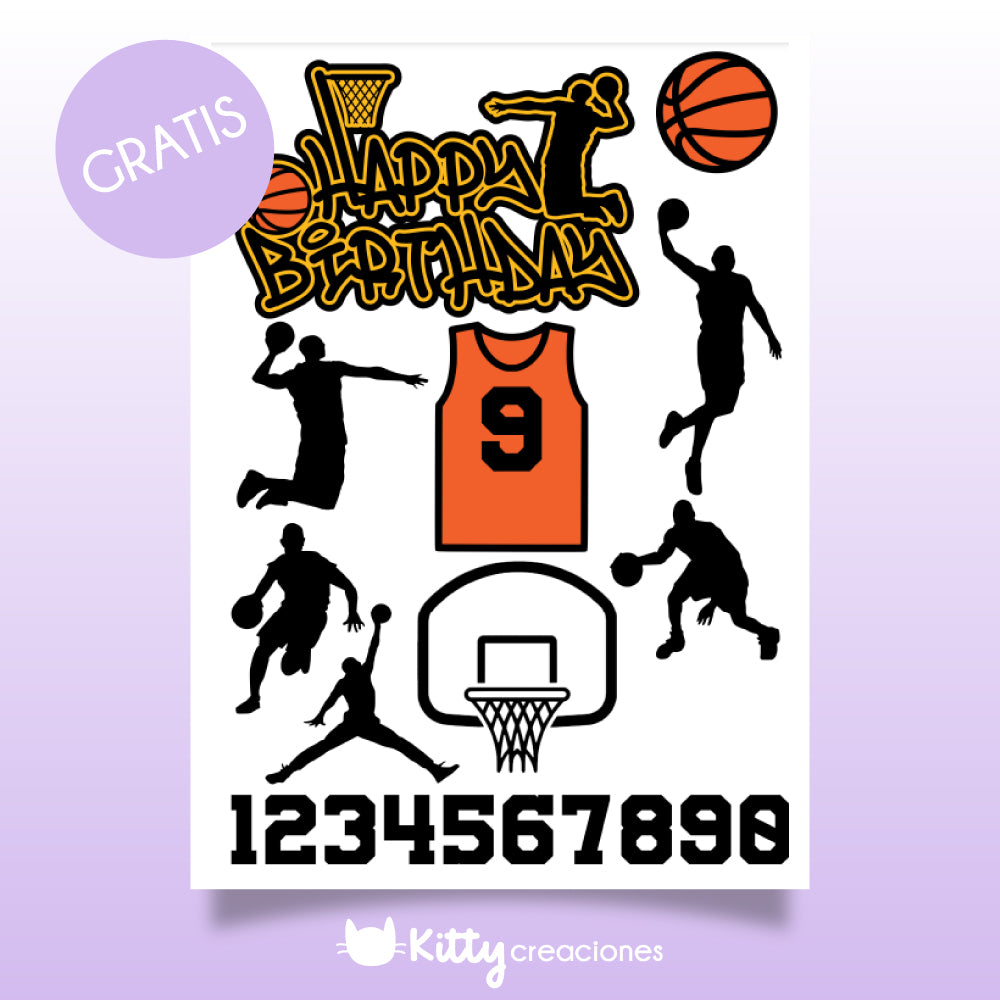 GRATIS | Siluetas de Baketball | Archivo de Corte | Arte Digital