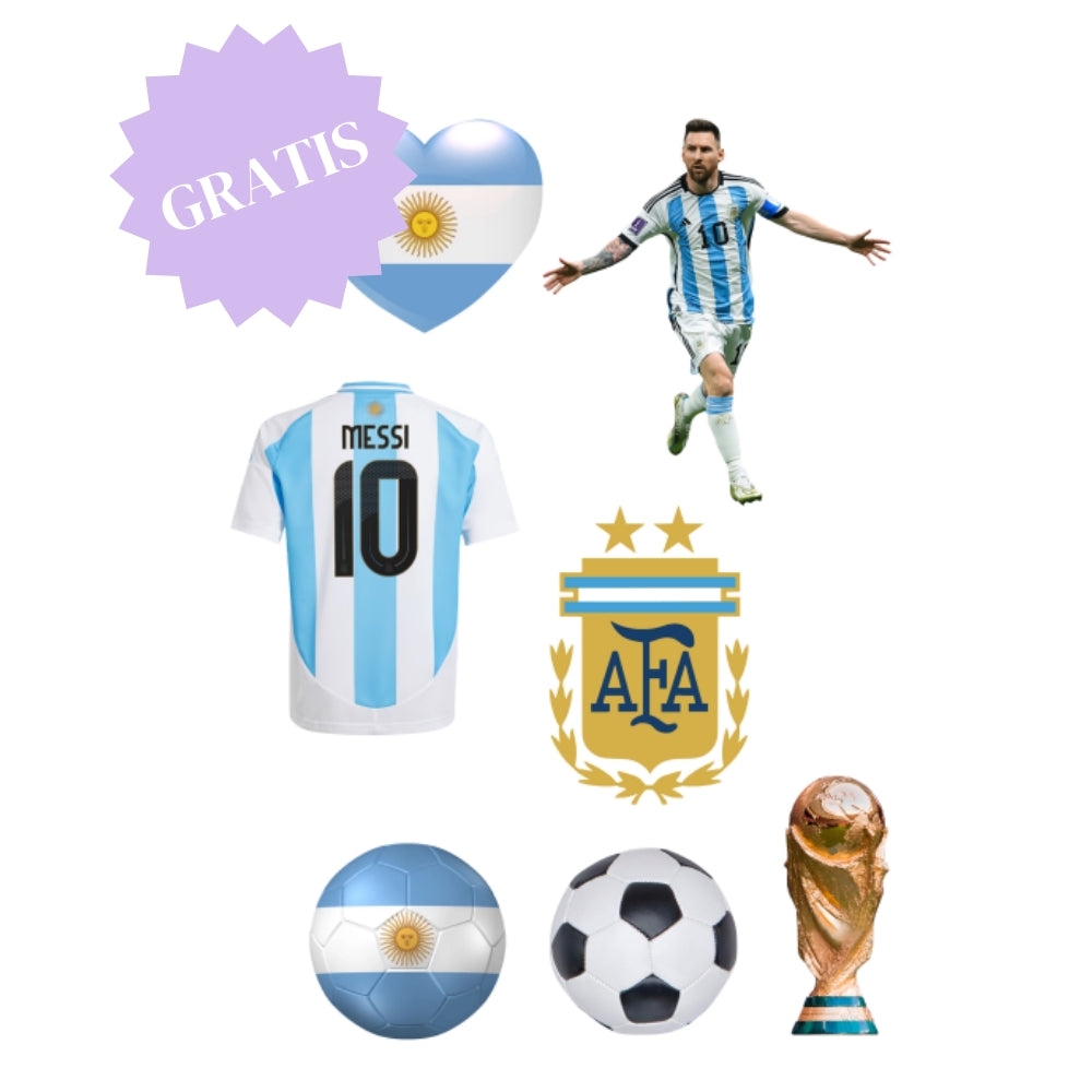 GRATIS | Futbol Argentina-Messi | Cake Topper | Archivo Imprimir y Cortar | Arte Digital