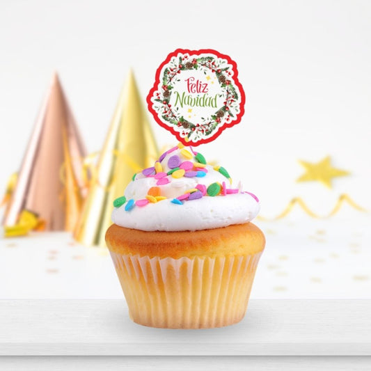 Feliz Navidad | Mini Cake Toppers y/o Etiquetas | Archivo Imprimir y Cortar | Arte Digital