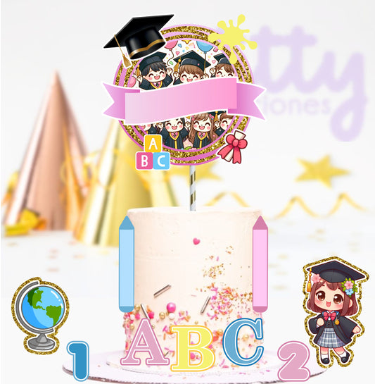 Kit de Graduacion para Niña | Archivo de Corte | Cake topper | Arte Digital